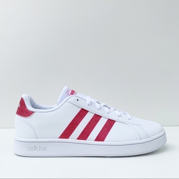 adidas GRAND COURT SHOES White/Glitter Pink - Picture 9 of 15